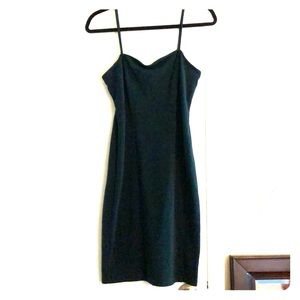 Dark green strap dress